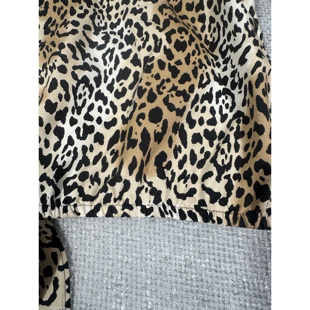 Chicos Top Womens 3 XL Animal Print Cotton Blouse No Iron Tie Waist Career - Picture 10 of 10